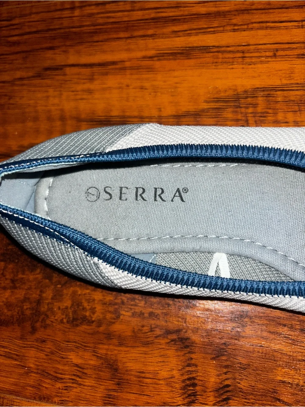 SERRA Knit Pointed Toe Ballet Flats Two-Tone Colorblock Blue Gray White Slip-Ons